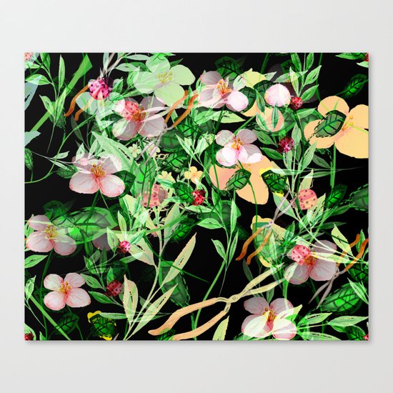 Garden Frenzy Night Canvas Print