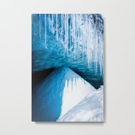 Snow pile in ice cave, Alaska Metal Print