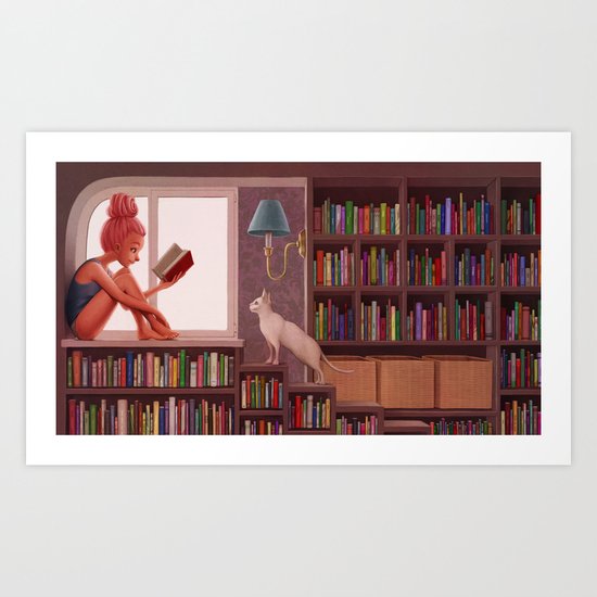Bookworm Art Print