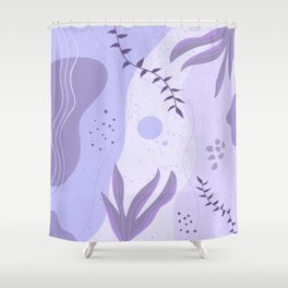 Purple and Violet Abstract Shapes Shower Curtain