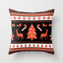 Ugly Christmas Sweater Pattern  Throw Pillow