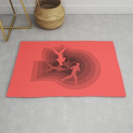 Keep Running Rug | Contemporary, Red, Fitness, Exercise, Graphicdesign, Digital, Modern, Figure, Illusion, Running 