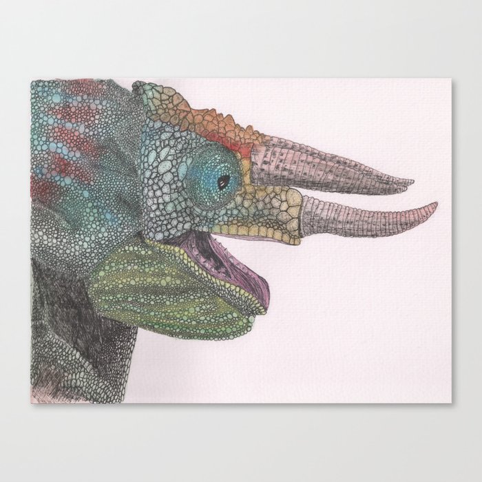 Happy Chameleon (watercolor) Canvas Print