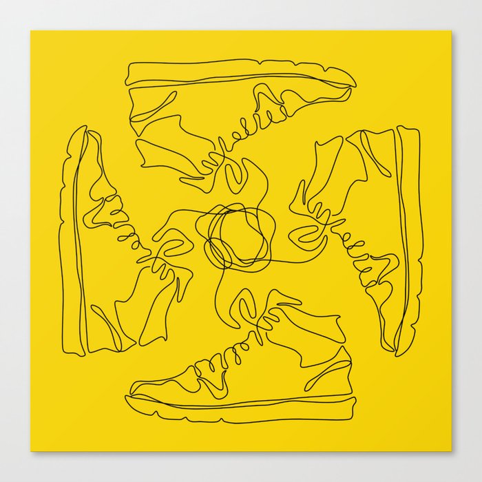 Sneakers line art Canvas Print