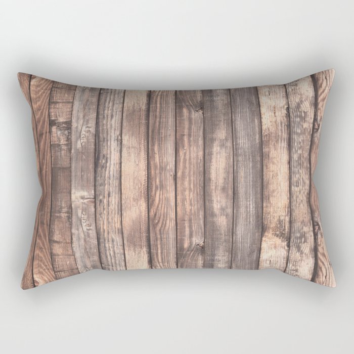 Background of old vertical wooden wall texture photo Rectangular Pillow