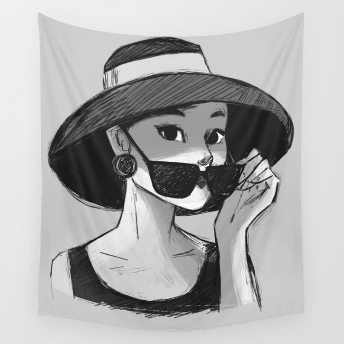 Audrey Hepburn - Glasses Wall Tapestry