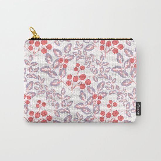 Delicate sprigs, red - orange flowers. Carry-All Pouch