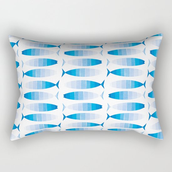 Pesca - ombre blue fish surf nature beach sunny surfing socal cali gifts delicate blues minimal Rectangular Pillow