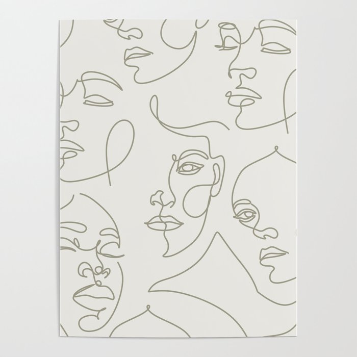 Face in lines Poster