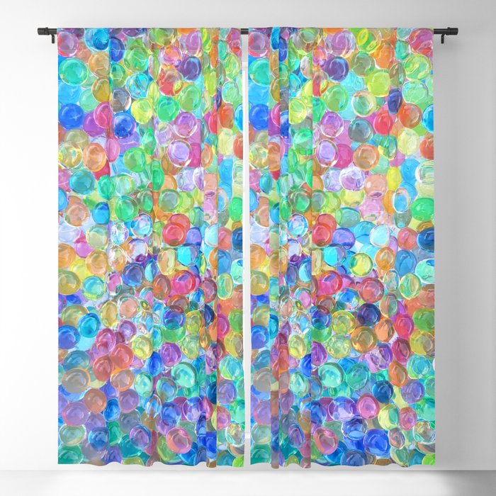 Colorful Rainbow Bubble Bead Texture  Blackout Curtain