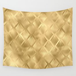 Teal and Gold Leopard Print Pattern 15 Wall Tapestry