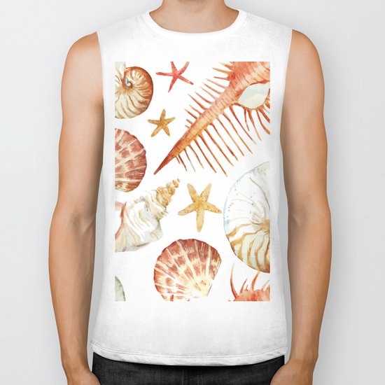Sea Life Pattern 09 Biker Tank
