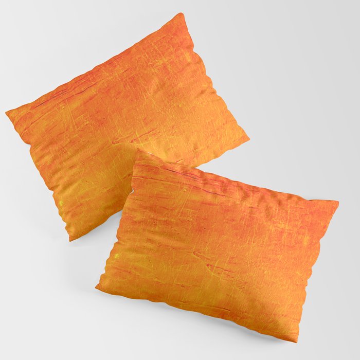 Orange Sunset Textured Acrylic Painting Kissenbezug
