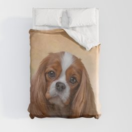 Drawing Dog breed Cavalier King Charles Spaniel Duvet Cover