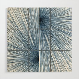 Indigo Blue Mid Century Modern Geometric Abstract Wood Wall Art
