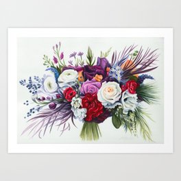 Winter Color Pop Bouquet Art Print
