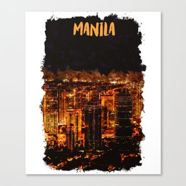 Manila Philippines city watercolor Canvas Print