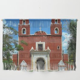Mexico Photography - Beautiful Catholic Church Under The Blue Sky Wall Hanging