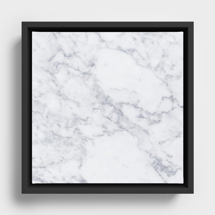 white marble Framed Canvas