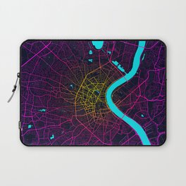 Bordeaux City Map of France - Neon Laptop Sleeve