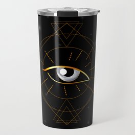 Esoteric Third Eye of providence in magical orbs and triangles in space	 Travel Mug