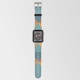 "Steal Teal" Geometric Pattern Teal and Earth Tones Apple Watch Band