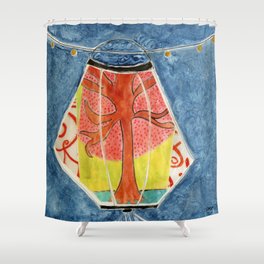 lantern with tree by cocoblue Shower Curtain