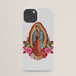 Our Lady of Guadalupe with roses iPhone Case