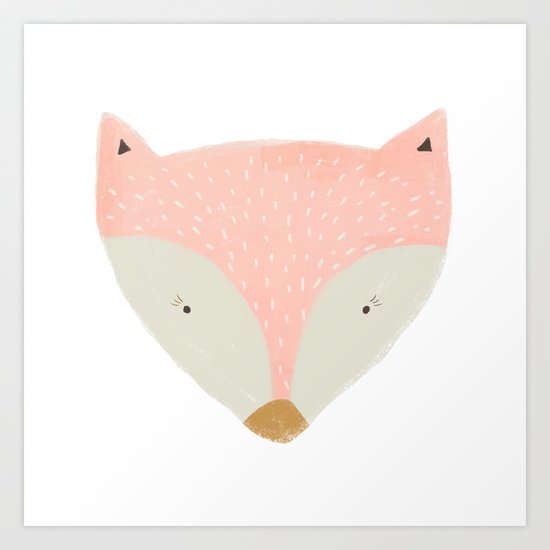 pink fox Art Print