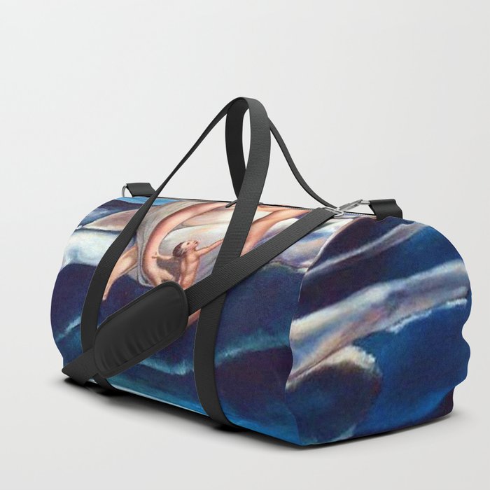 Angel of Love and Magic romantic lovers portrait painting by William Blake Duffle Bag