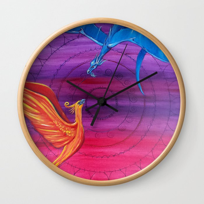 Everlasting Love - Dragon and Phoenix Wall Clock