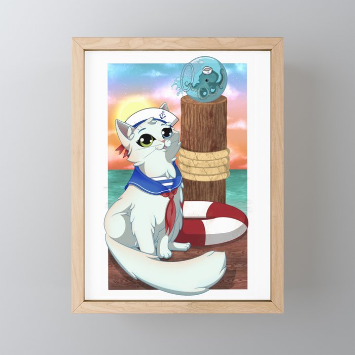 Sailor Kitty Framed Mini Art Print