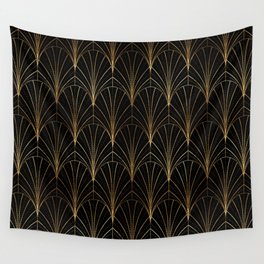 Art Deco Waterfalls // Black Luxe Wall Tapestry