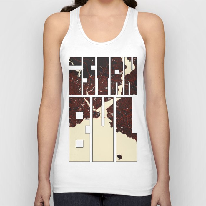 Istanbul City Map of Turkey - Vector Tank Top