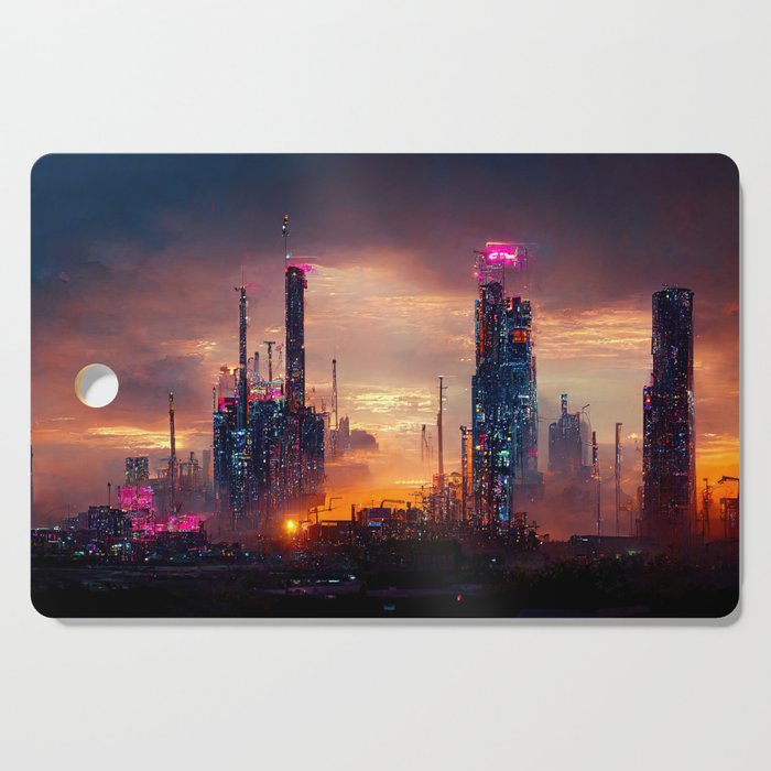 Postcards from the Future - Nameless Metropolis Cutting Board