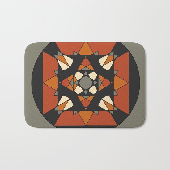 Mandala earth colors Bath Mat