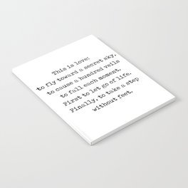 Rumi Quote 09 - This is love - Typewriter Print Notebook