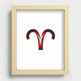 aries zodiac sign in red gradient colors Recessed Framed Print