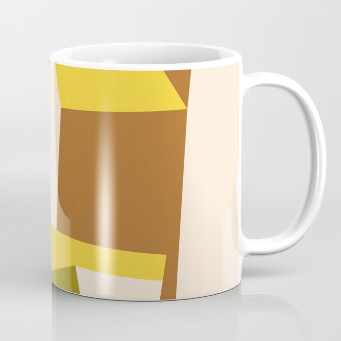 Retro Abstraction | 70s Brown and Mustard Coffee Mug