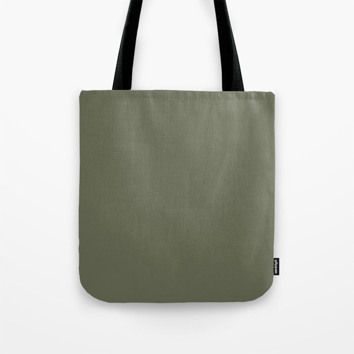 Dark Green-Brown Solid Color Pantone Olivine 18-0316 TCX Shades of Green Hues Tote Bag