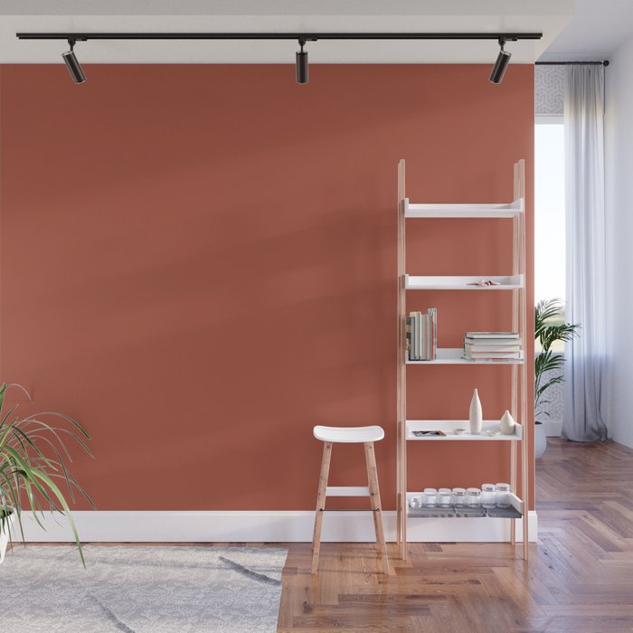 Deep Red Solid Color Accent Shade / Hue Matches Sherwin Williams Jalapeño SW 6629 Wall Mural