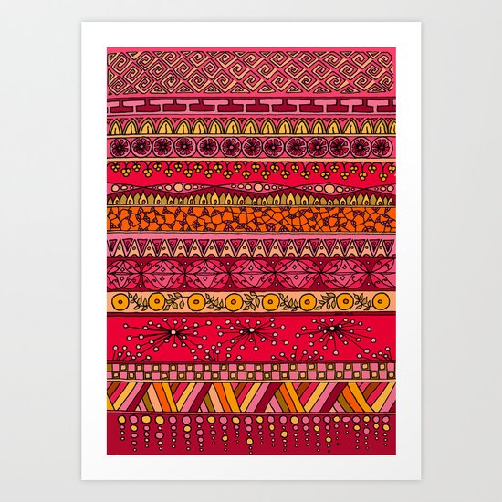 Yzor pattern 013 Summer Sunset Art Print