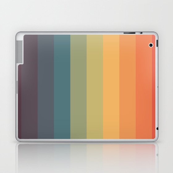 Colorful Retro Striped Rainbow Laptop & iPad Skin