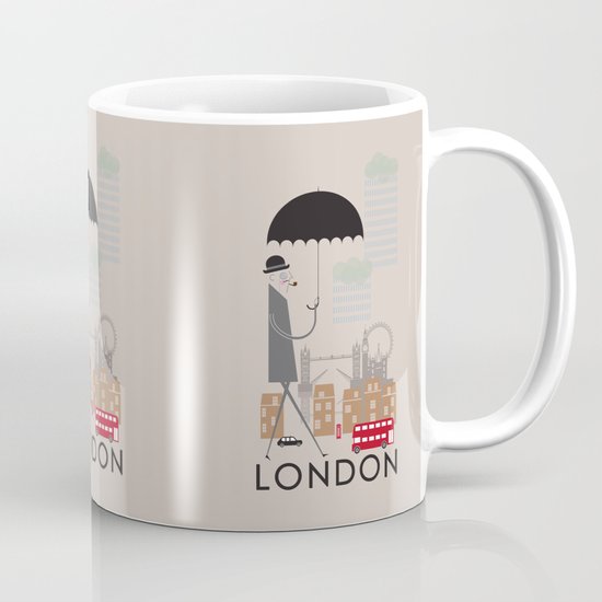 London - In the City - Retro Travel Poster Design Mug