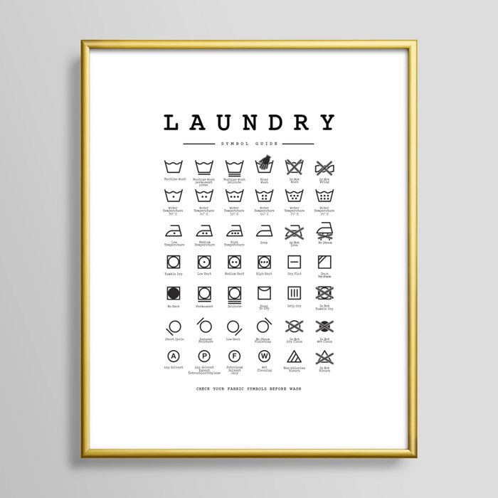 Laundry symbols sales sign