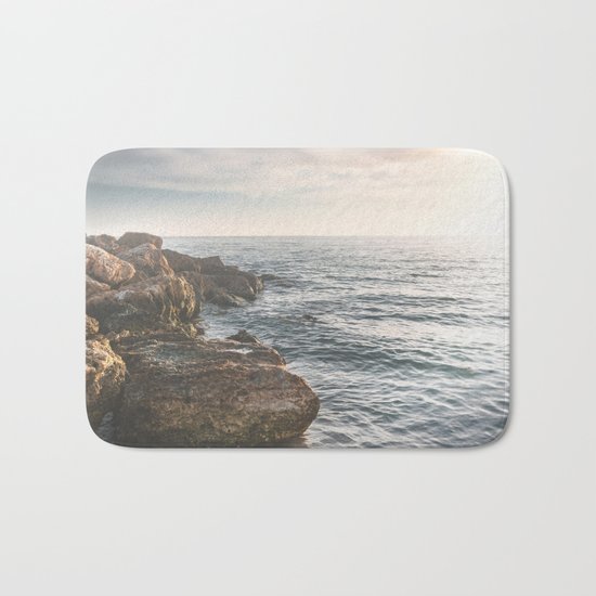 Ocean (Rocks Within the Misty Blue) Bath Mat