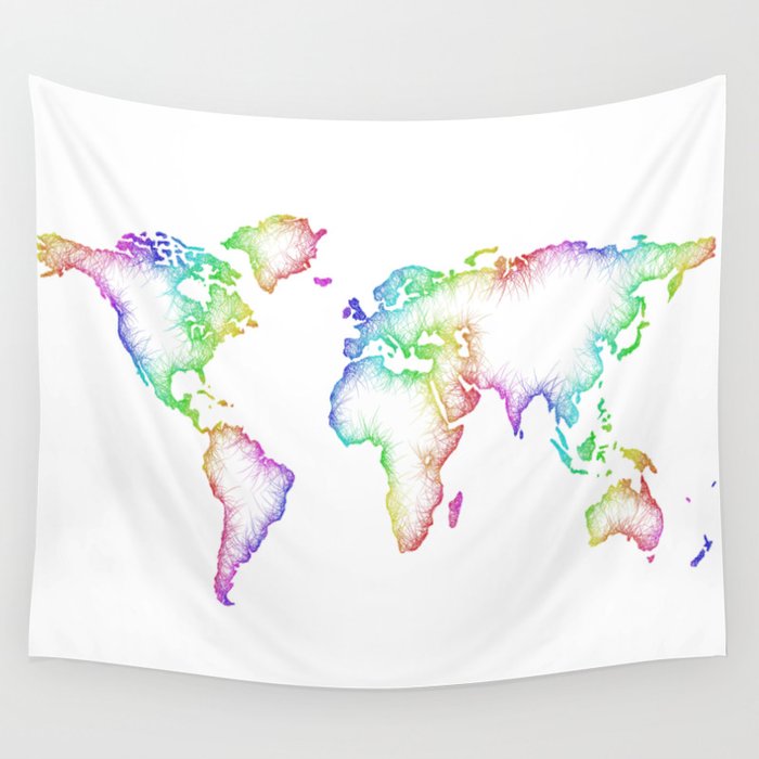 Society6 world map tapestry sales