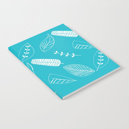 Leaves on turquoise II Notebook