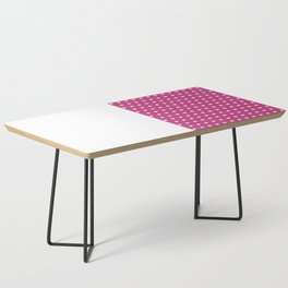Polka Dots on Fuchsia Pink and White Vertical Split Coffee Table