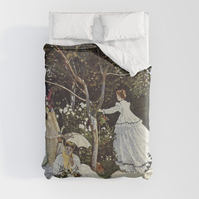 Impressionist Painting Women in the Garden (1866) By Claude Monet Duvet Cover
